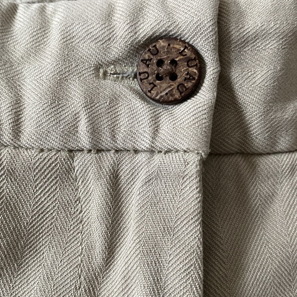 Vintage Luau High Rise Bermuda Silk Mom Shorts Khaki Size 10 - Picture 8 of 8